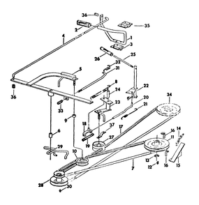 Transmission Drive And Clutch Controls Diagram and Parts List for CADET85 (87-0340027U-0340031U-0340034U)(1975 & Since) Cub Cadet Lawn Tractor